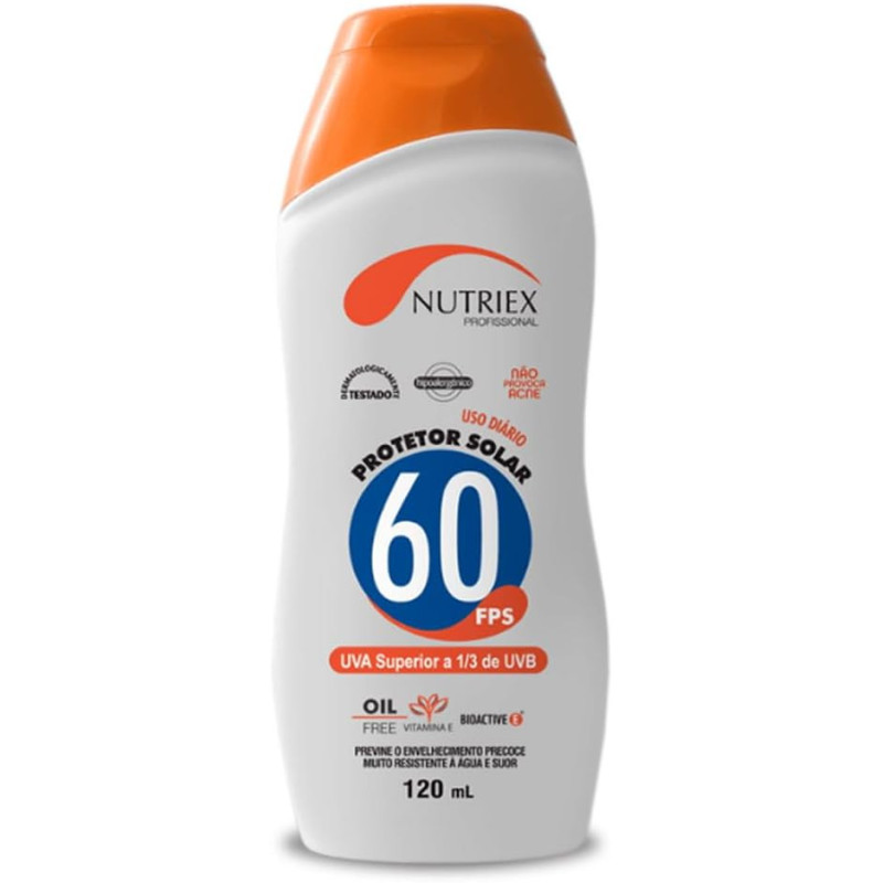 Protetor Solar Profissional FPS 60 Repelente 1/3 UVA 120ml - NUTRIEX